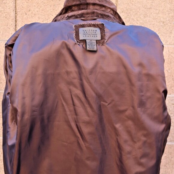 Vintage Genuine Suede Leather Jacket Uniform Petite John Paul Richard Size PM Si - Picture 15 of 16